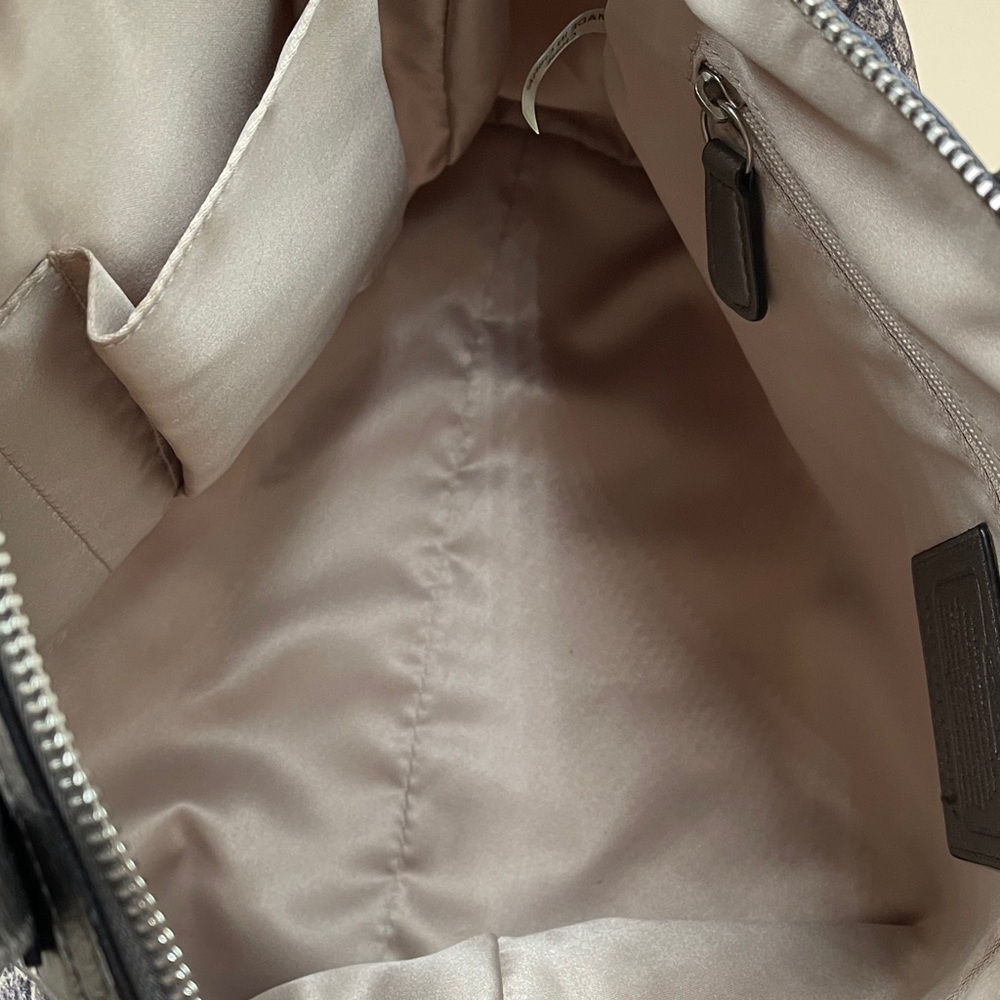 Coach Metallic Pewter Signature Satchel has G1393-F26037 Unique Coach Bag - Picture 7 of 9